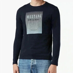 MUSTANG Men's Relaxed Adrian C Print Long Sleeve T-Shirt